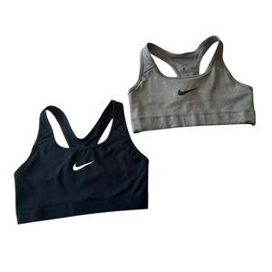 NIKE Dri Fit Sports Bra Women's size Small Black & Gray 2 pair